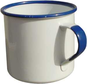 British White Enameled Mugs