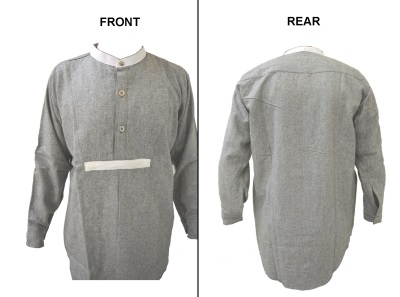 UK Gray Wool Greyback Collarless Undershirt (New Run)