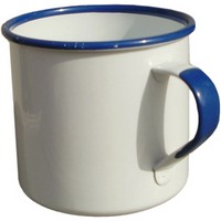 British White Enameled Mugs